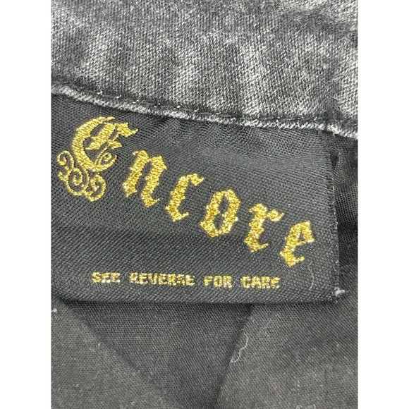 Encore Junior's Black Paint Splatter Jeans Medium Wash Mid-Rise Denim Size 7 - Picture 5 of 10